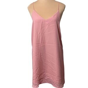 Style Rack Pink Cami Slip Dress V Neck Spaghetti Strap Mini Casual Medium